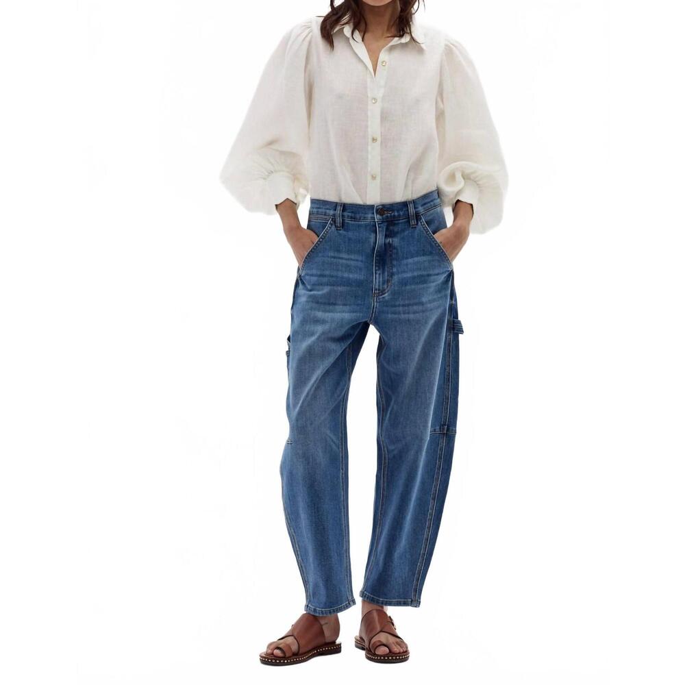 NEW LANHTROPY ambar denim pant in washed indigo